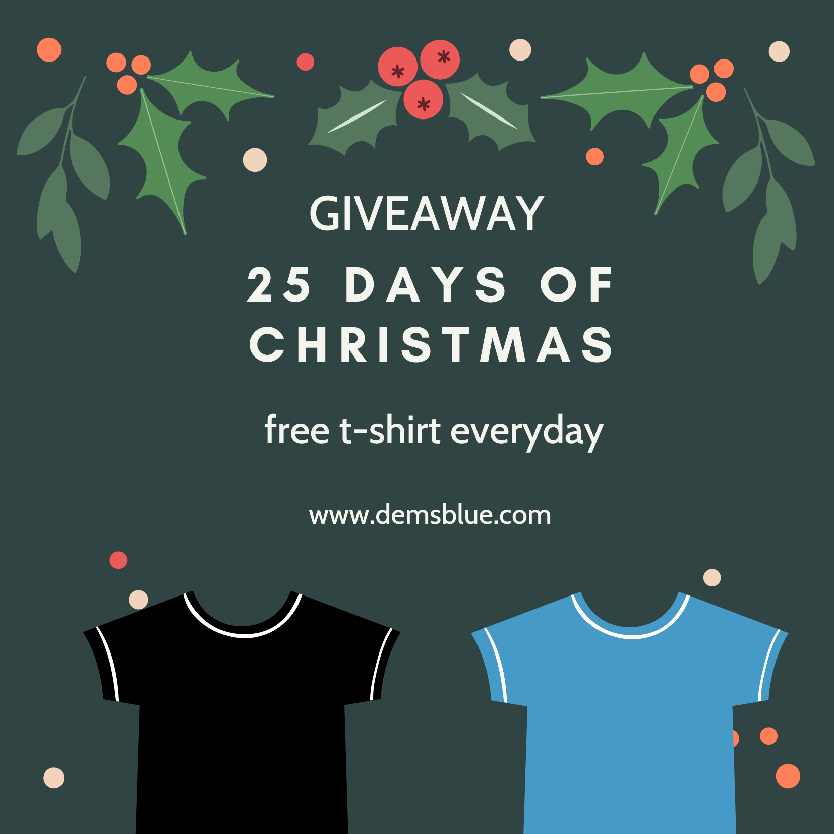 Demsblue premium cotton t-shirts Giveaway