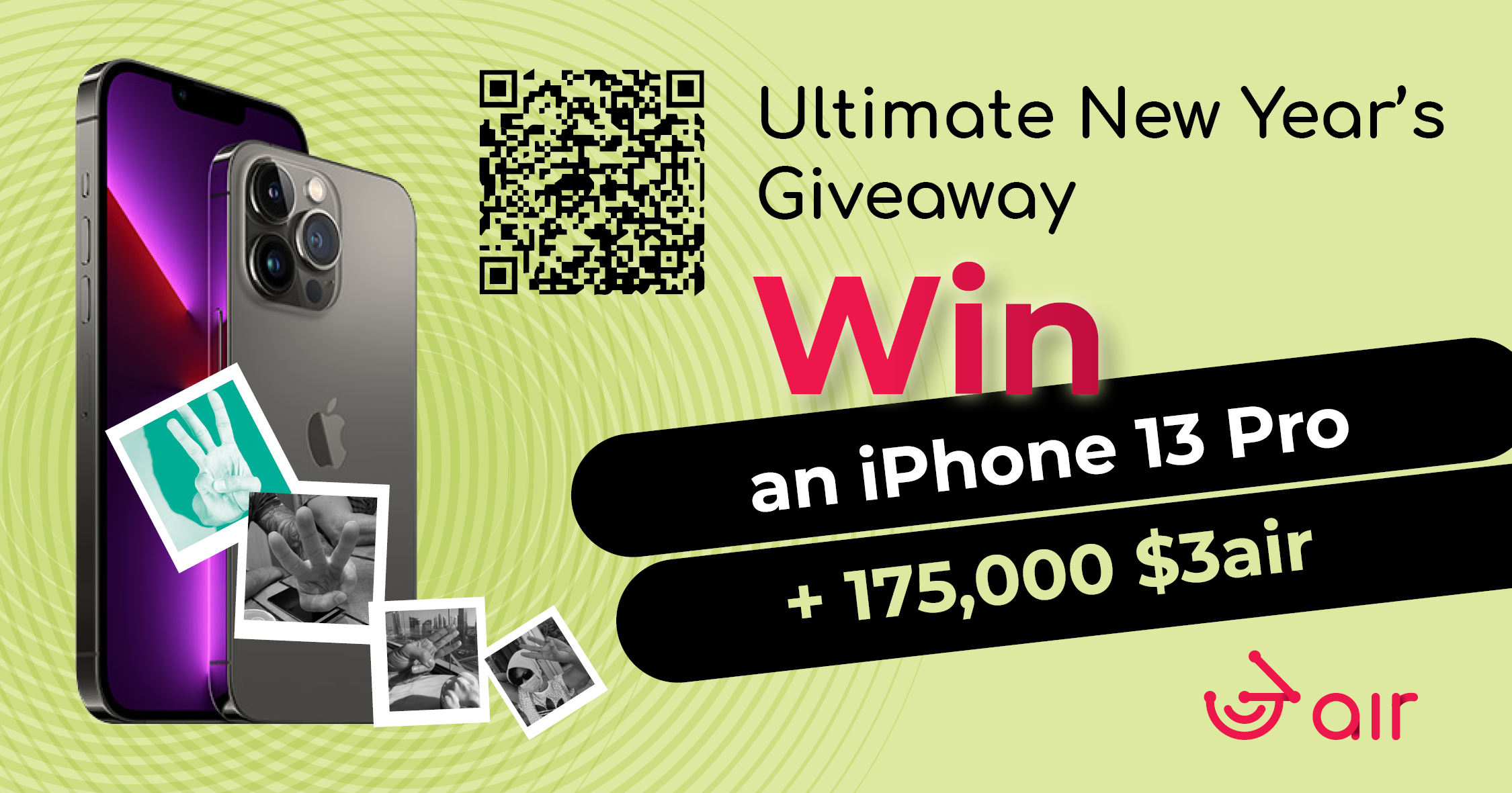iPhone 13 Pro + 50,000 $3air Giveaway