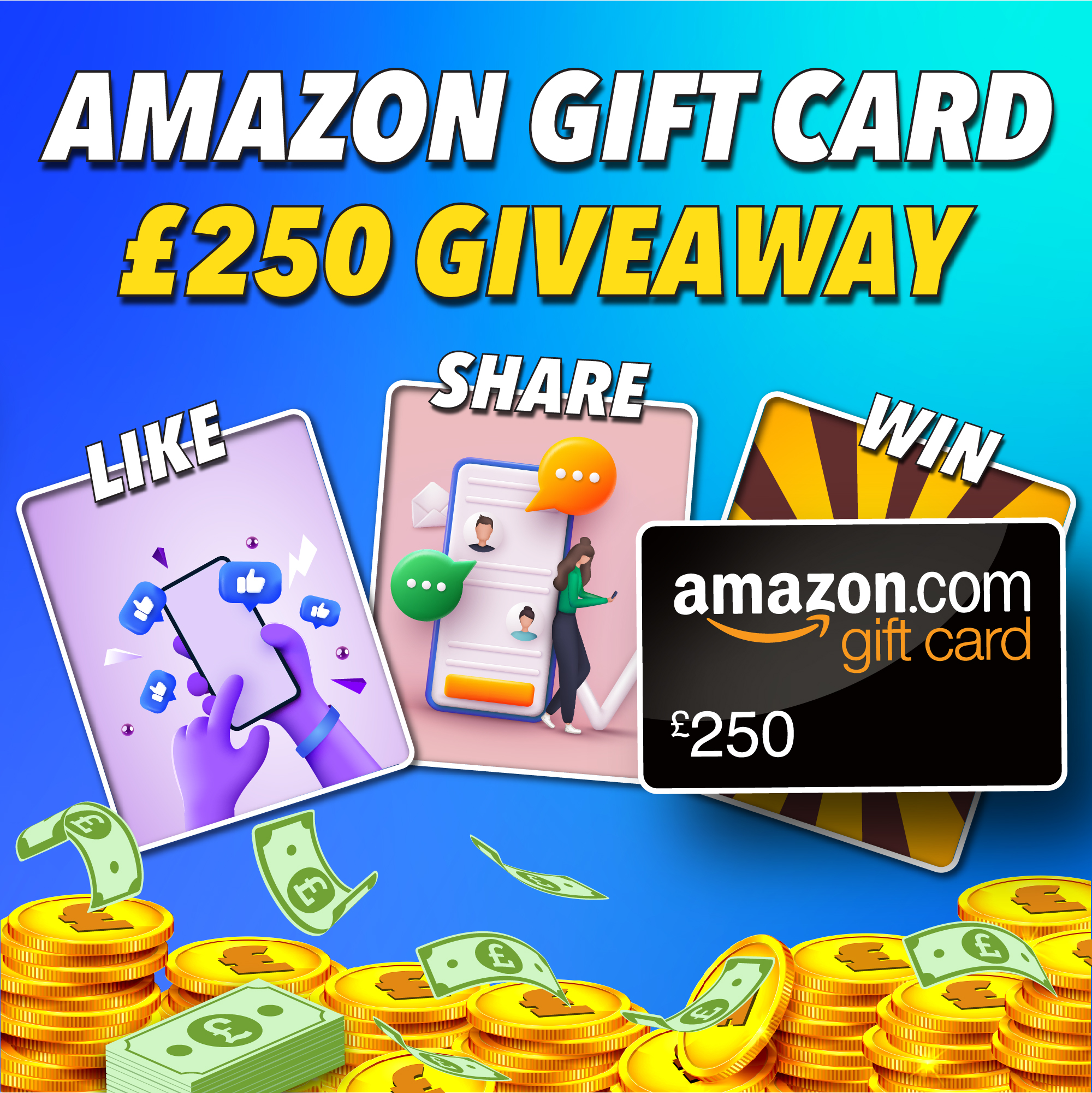 AMAZON GIFT CARD £250 (USD $250 outside UK) Giveaway
