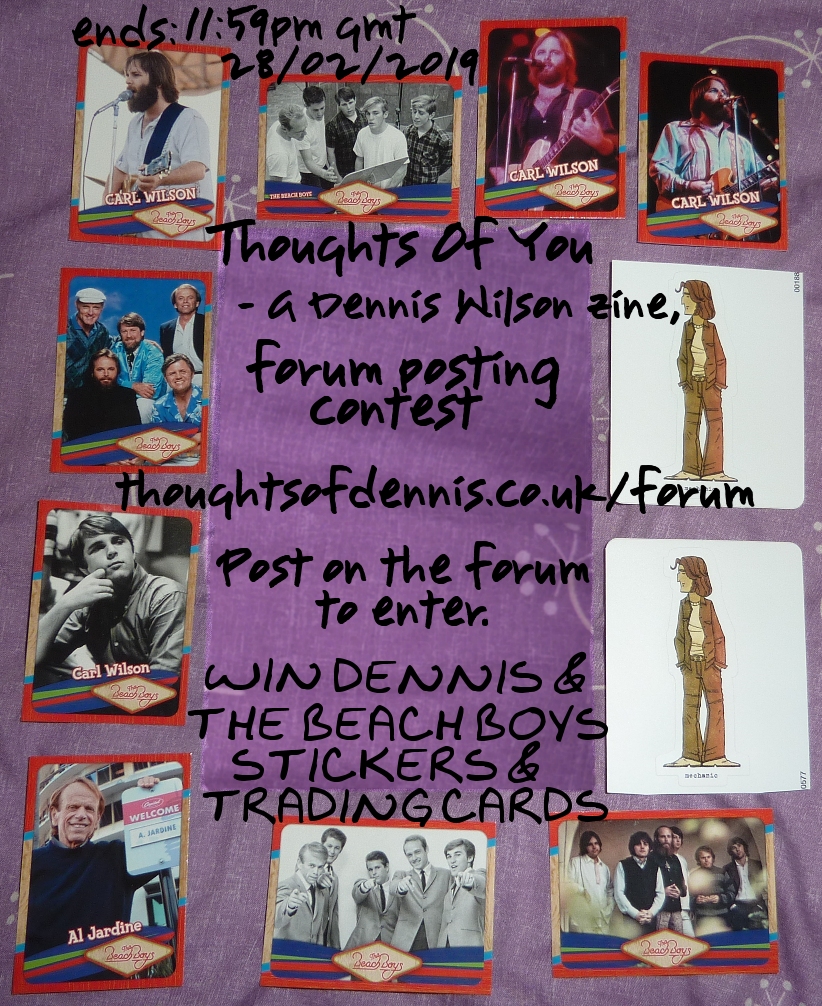 The Beach Boys trading cards & Dennis Wilson/Two Lane Blacktop inspired art sticker Giveaway