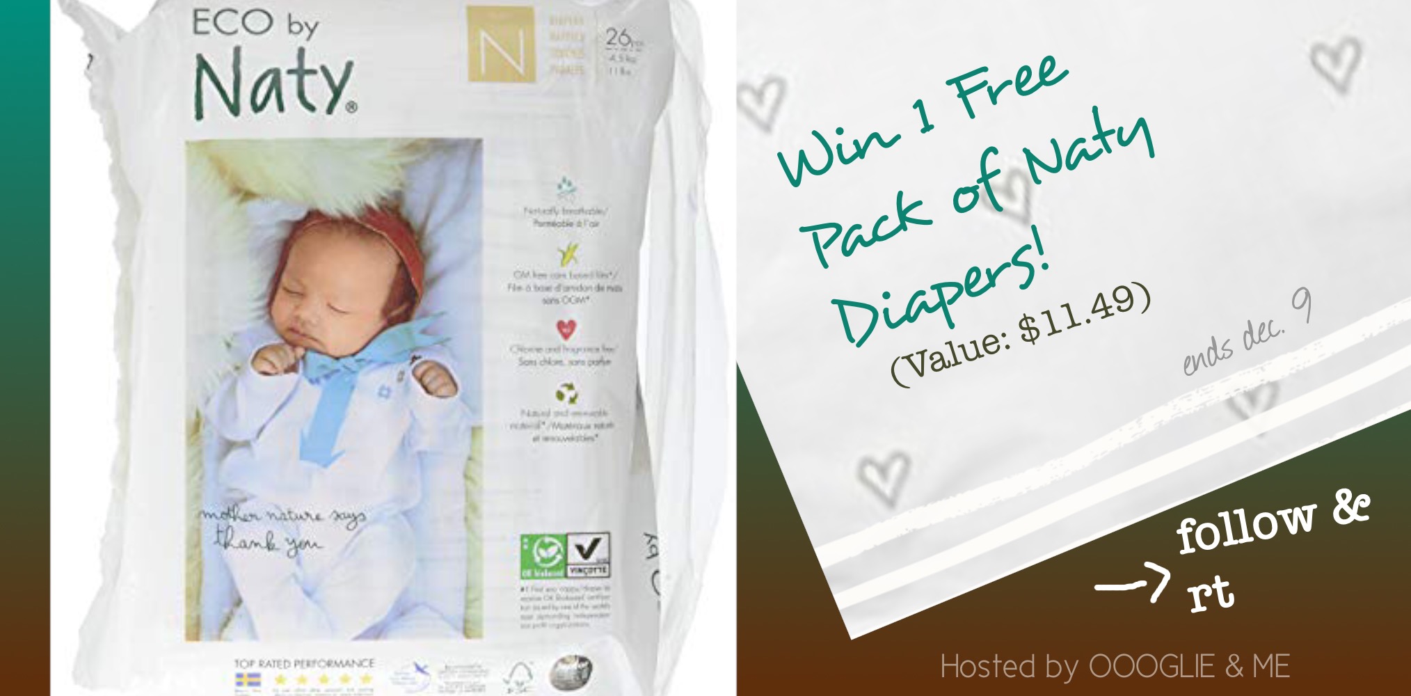 1 Pack of Free Newborn Size Naty Baby Diapers Giveaway