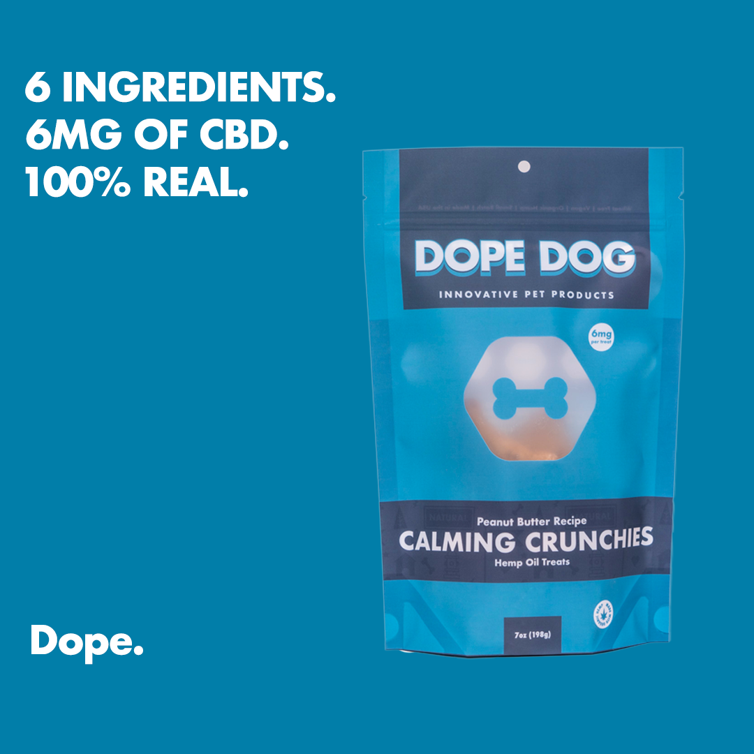 2 bags of Calming Crunchies 1 200mg Dope Dropper 1 bottle of Soothing Suds CBD shampoo. Giveaway