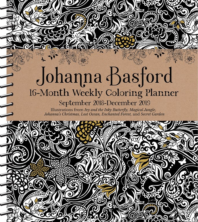 September 2018 – December 2019 Johanna Basford 16-Month Weekly Coloring Planner Giveaway