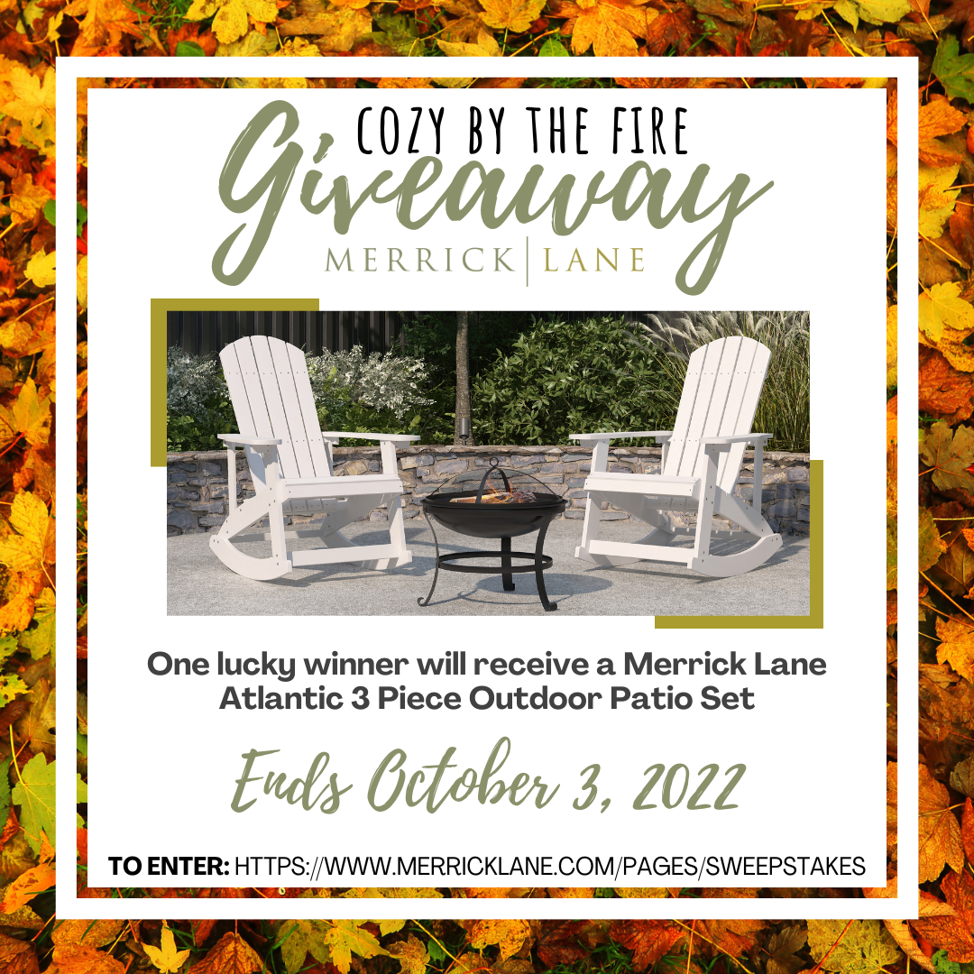 3 Piece Outdoor Set with 2 Adirondack Rocking Chairs & Fire Pit Giveaway