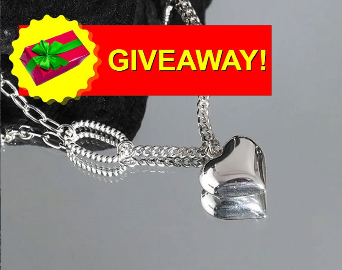 Asymmetry Curb Chain Heart 925 Sterling Silver Necklace Giveaway