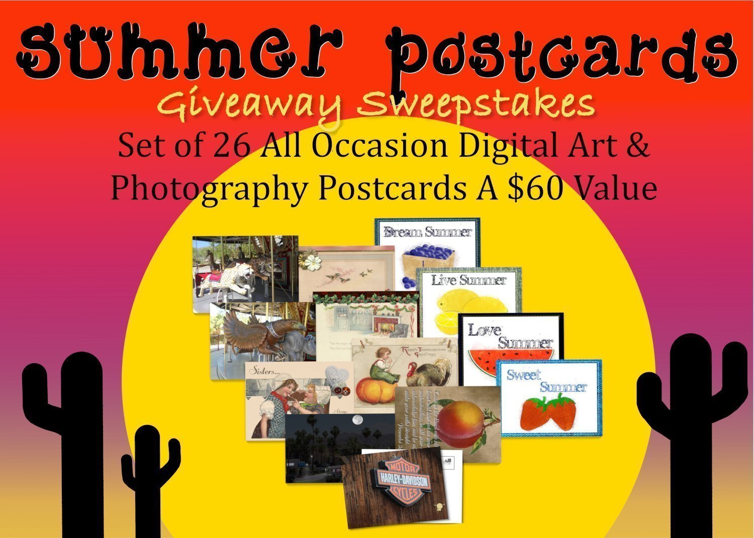 Set of 26 Fine Art Photography and Digital Art Postcards Giveaway