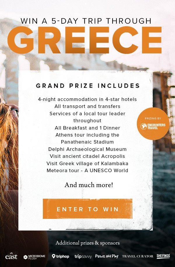 5 Day Trip To Greece Giveaway
