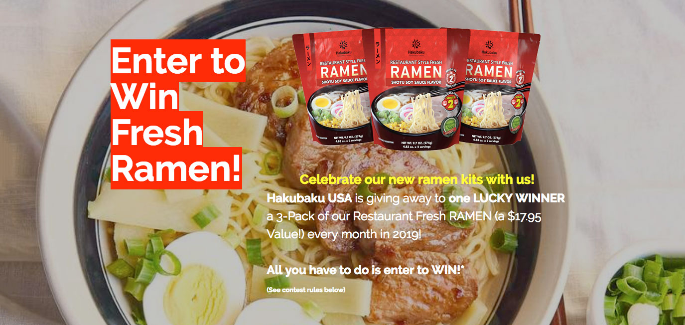 The Great Ramen Giveaway : 3-Pack Restaurant Fresh Japanese Ramen Kits Giveaway