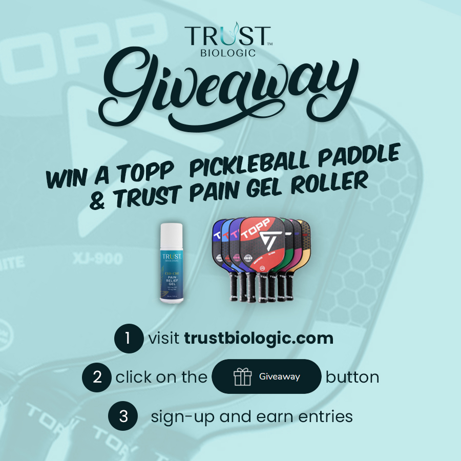 TOPP Pickleball Paddle & TRUST Pain Gel Roller Giveaway