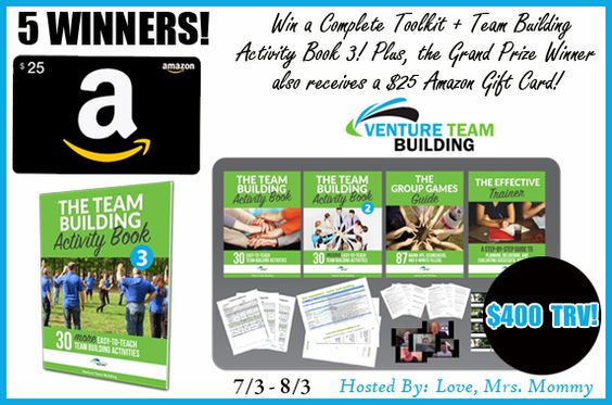 5 Team Building Complete Toolkits + $25 Amazon Gift Card to Grand Prize Winner Giveaway