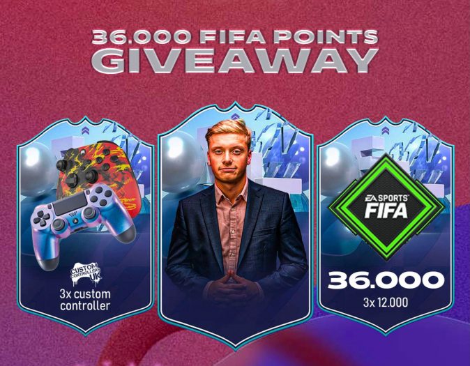 36,000 FIFA POINTS + 3 X CUSTOM CONTROLLERS GIVEAWAY
