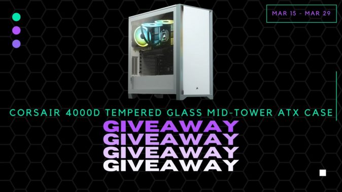 Corsair 4000D Tempered Glass Mid-Tower ATX PC Case Giveaway