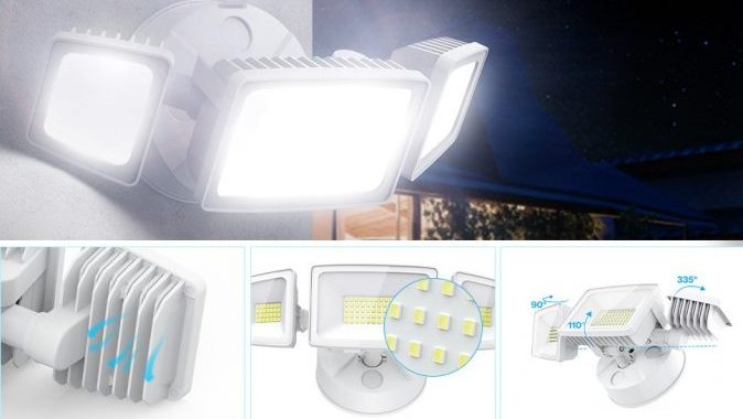 Olafus 55W 3 Head LED Security Lights Giveaway