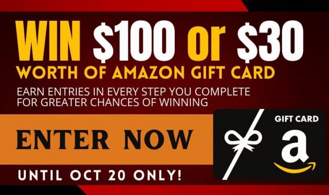 $100 or $30 Amazon Gift Card Giveaway