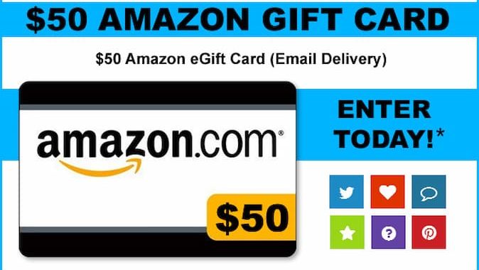 $50 Amazon eGift Card Giveaway