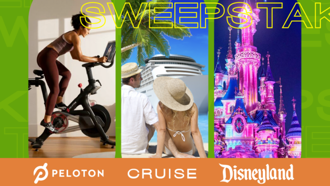 Trip to Disneyland, A Peloton Bike +, or a Caribbean Cruise Giveaway