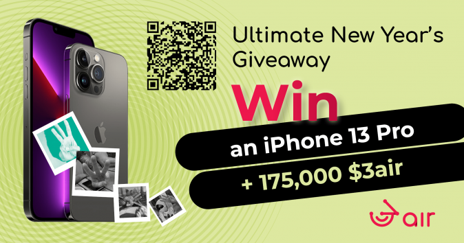 iPhone 13 Pro + 175,000 $3air Giveaway
