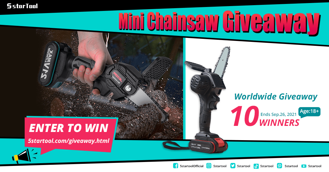 5STARTOOL Mini Cordless Electric Chainsaw Giveaway