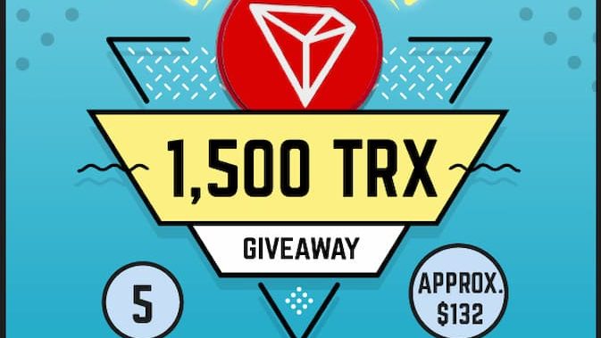 1,500 TRX Tokens Giveaway
